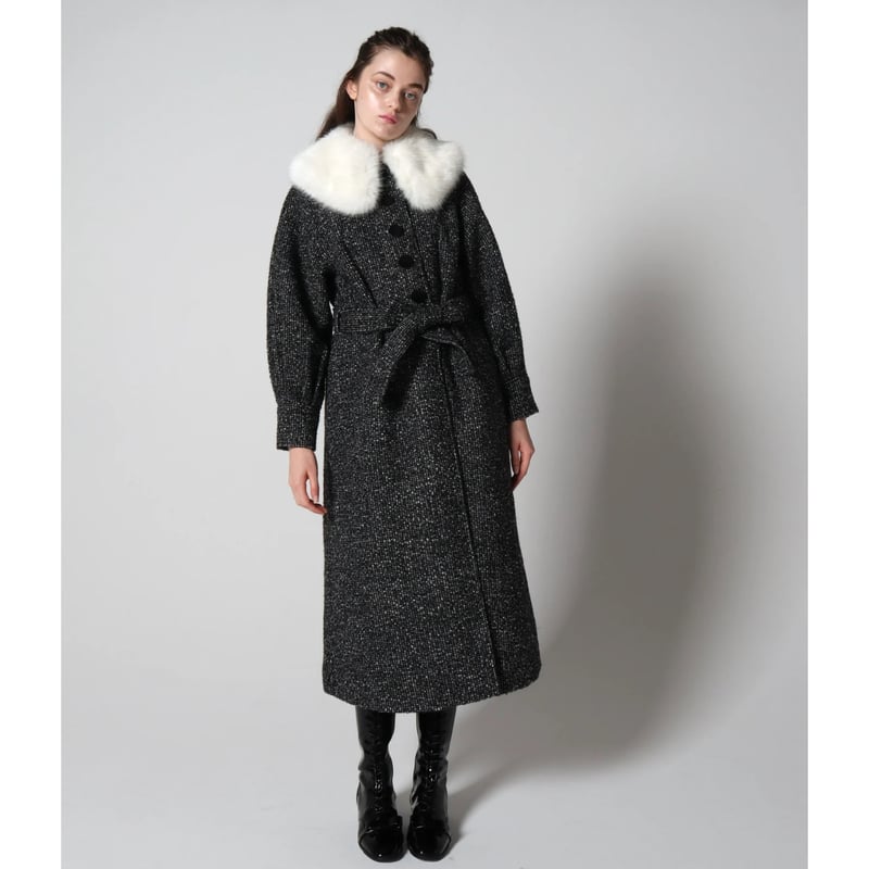 feminine fur collar long coat(2color) | épine feminine fur collar long coat(2color) | épine