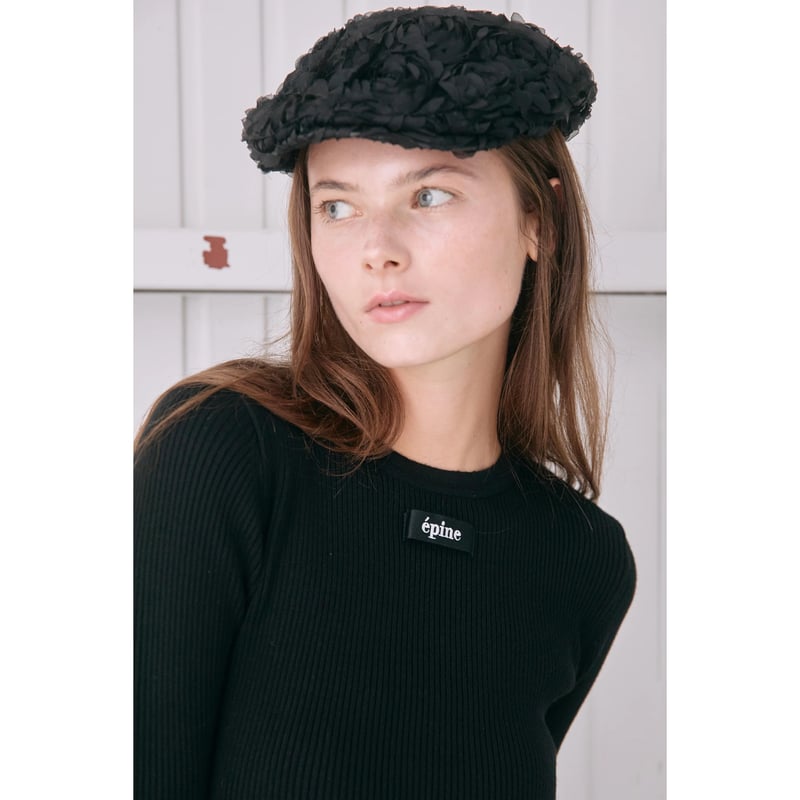 épine tulle flower rib knit onepiece(2color) | épine tulle flower rib knit onepiece(2color) |