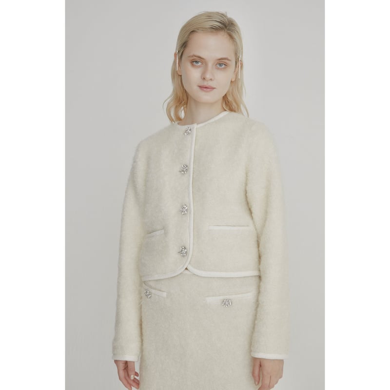 bijou fur jacket ivory | épine