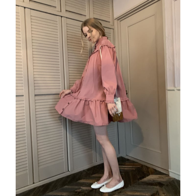 frill 2way tiered one-piece pink | épine