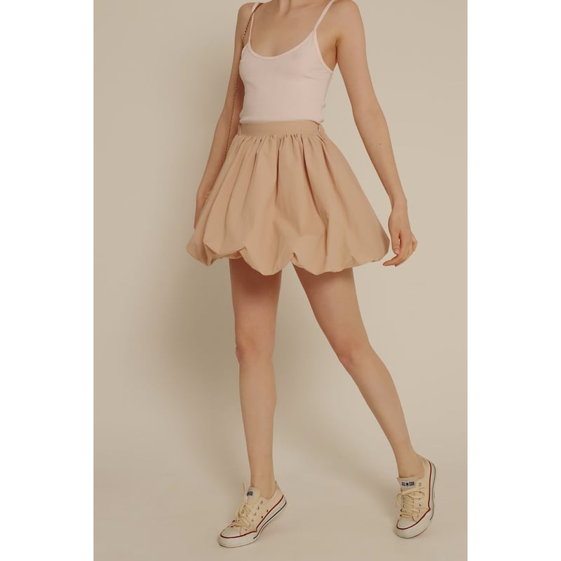 エピヌ　balloon volume mini skirt pink beige