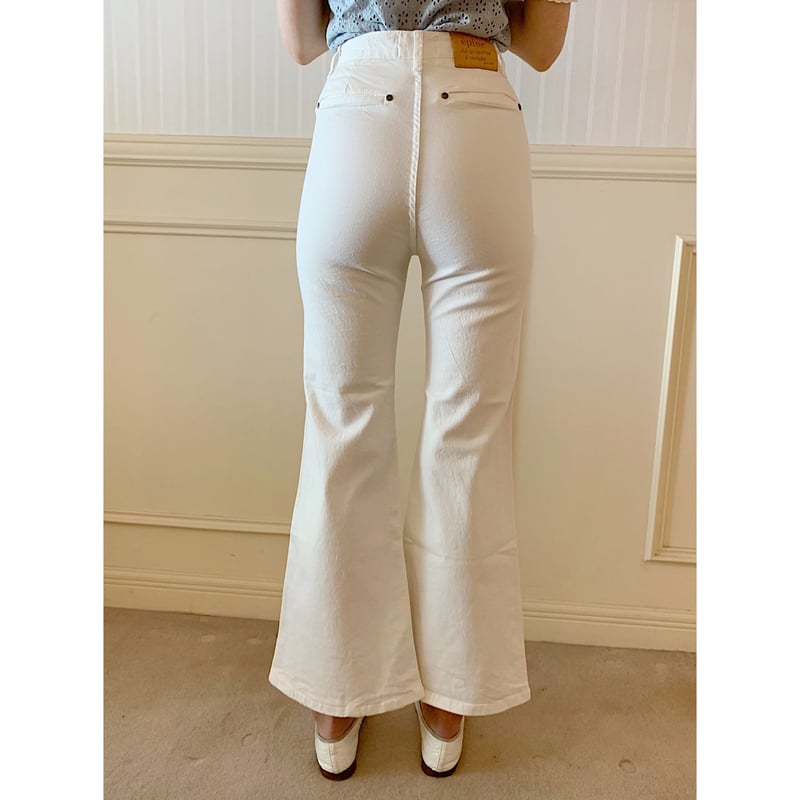 épine high-waist fit bell jeans white | épine 