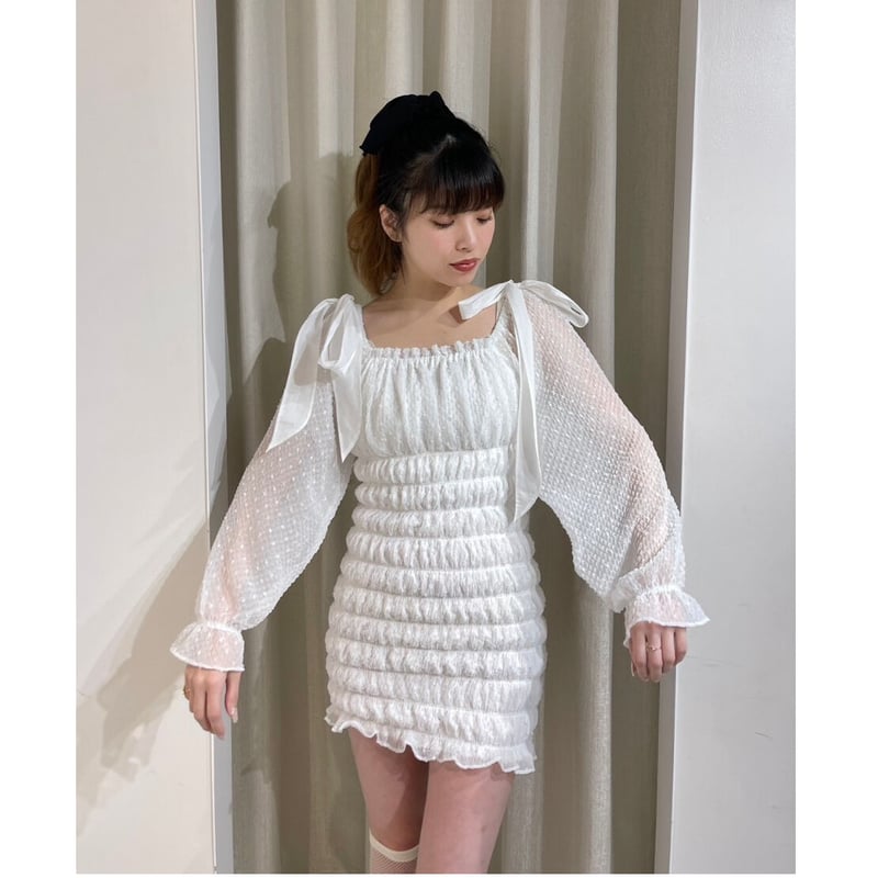 EPINE エピヌ gather ribbon onepiece gather ribbon onepiece flower | épine