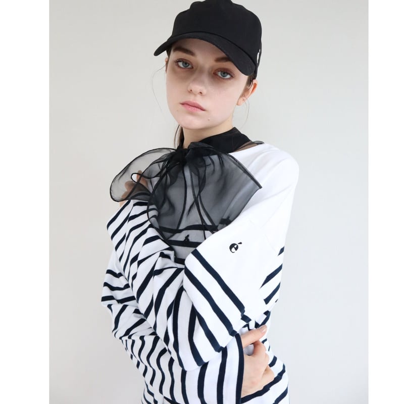 epine é botton border long tee é big border long tee white | épine