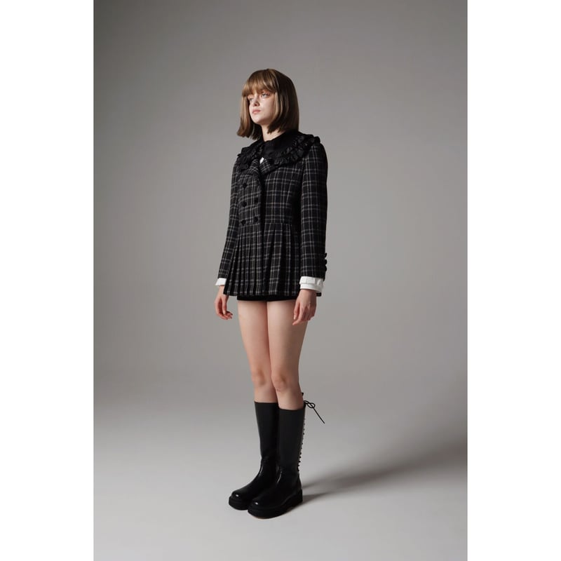 pleats frill jacket tweed check | épine