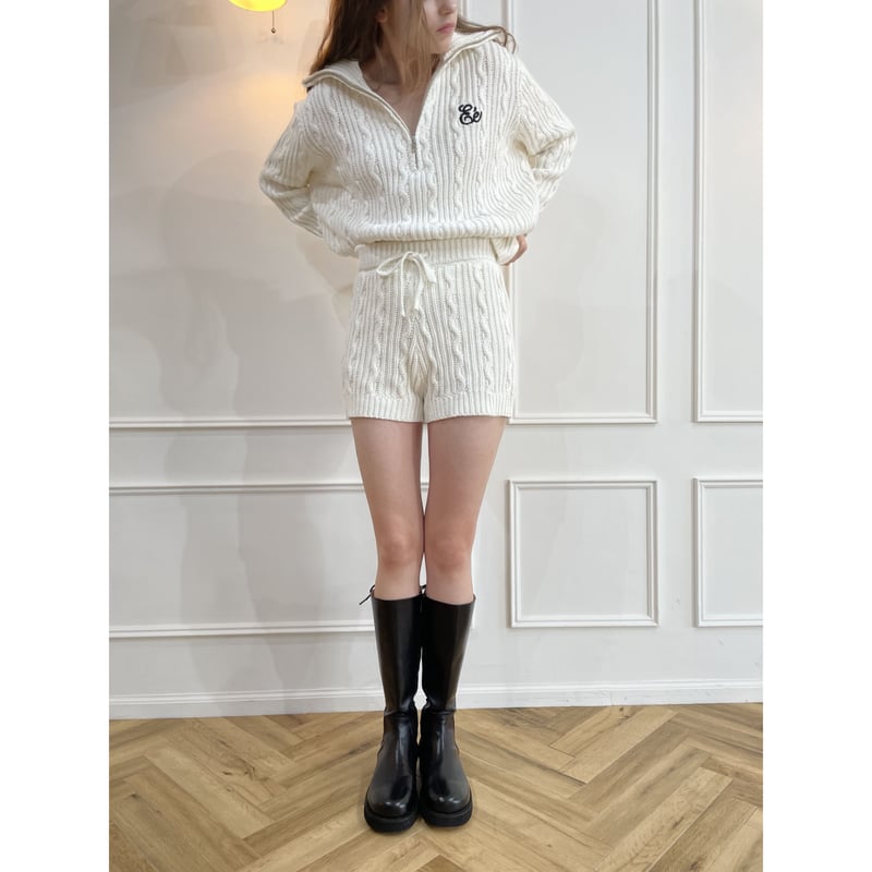 cable knit bloomers white | épine