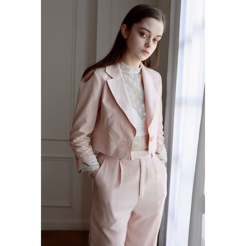 épine logo lining short jacket baby pink