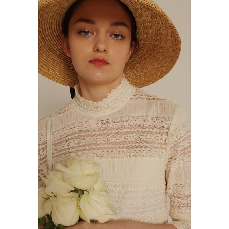high neck lace onepiece | épine high neck lace onepiece | épine