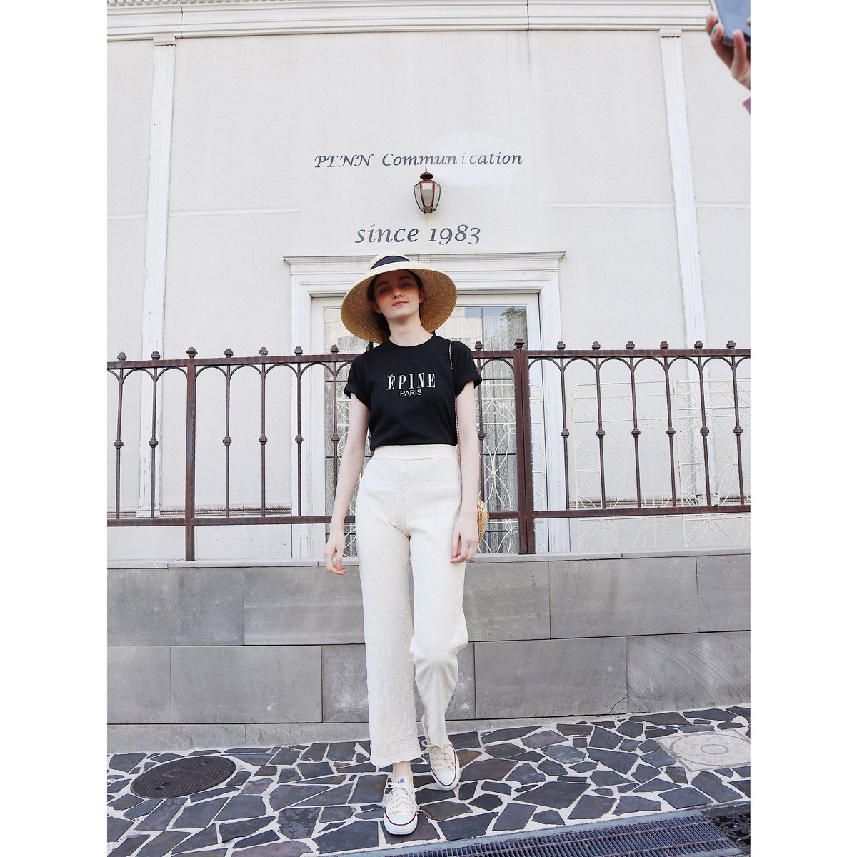 ÉPINE PARIS embroidery tee black×white | épine ÉPINE PARIS embroidery tee black×white | épine