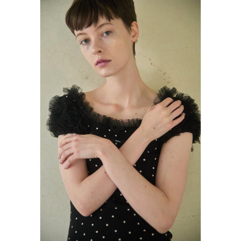 ワンピース epine label tulle rib onepice epine label tulle rib onepice