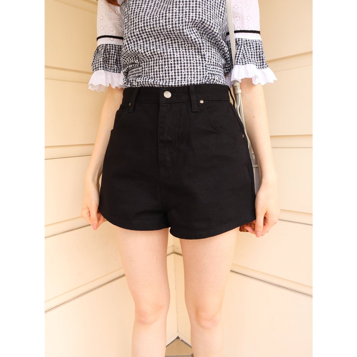 épine high-waist denim short pants black | épine épine high-waist denim short pants black | épine