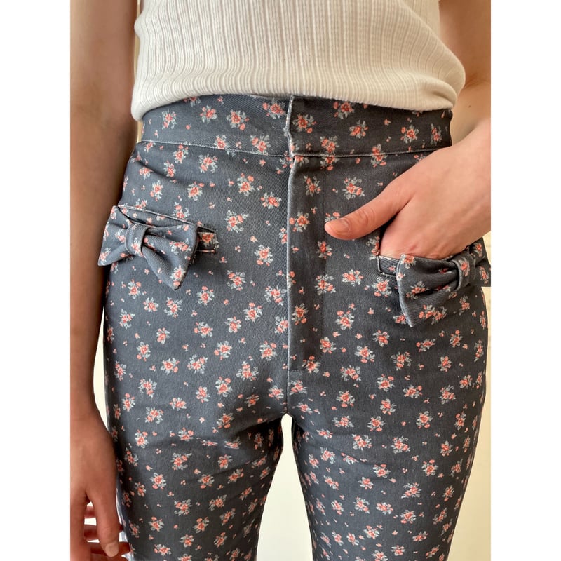 flower ribbon pants black | épine