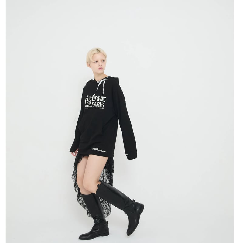 ribbon logo design hood long tee (3color) | épine ribbon logo design hood long tee (3color) | épine