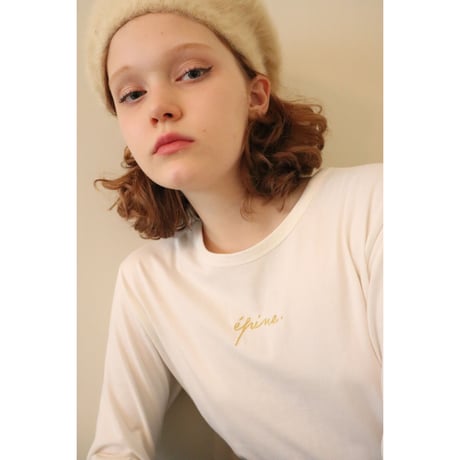épine embroidery gold logo long tee off white