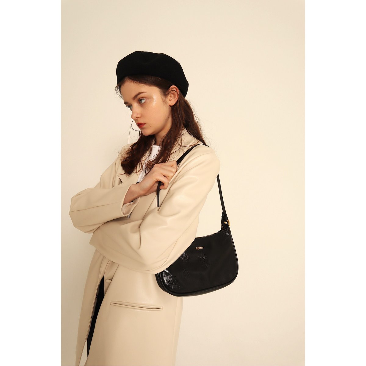 épine logo lining leather jacket ivory | épine 