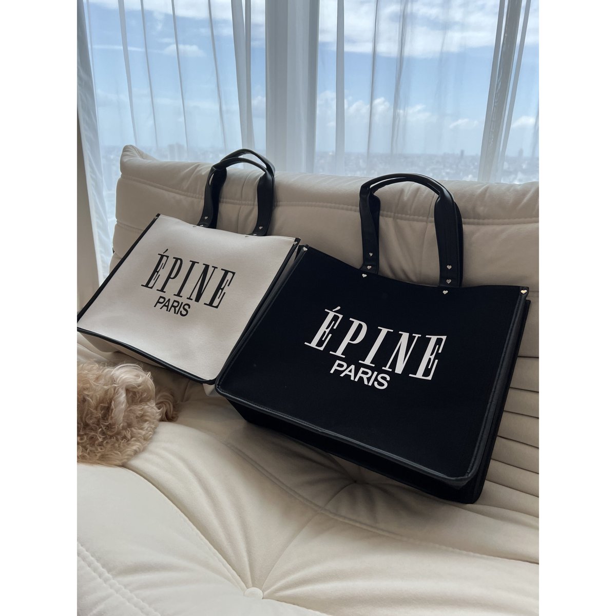 épine エピヌ ハートスタッズバッグ トートバッグ ブラック