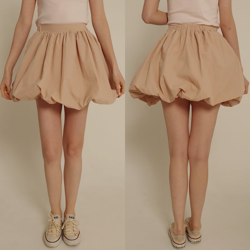 balloon volume mini skirt pink beige | épine