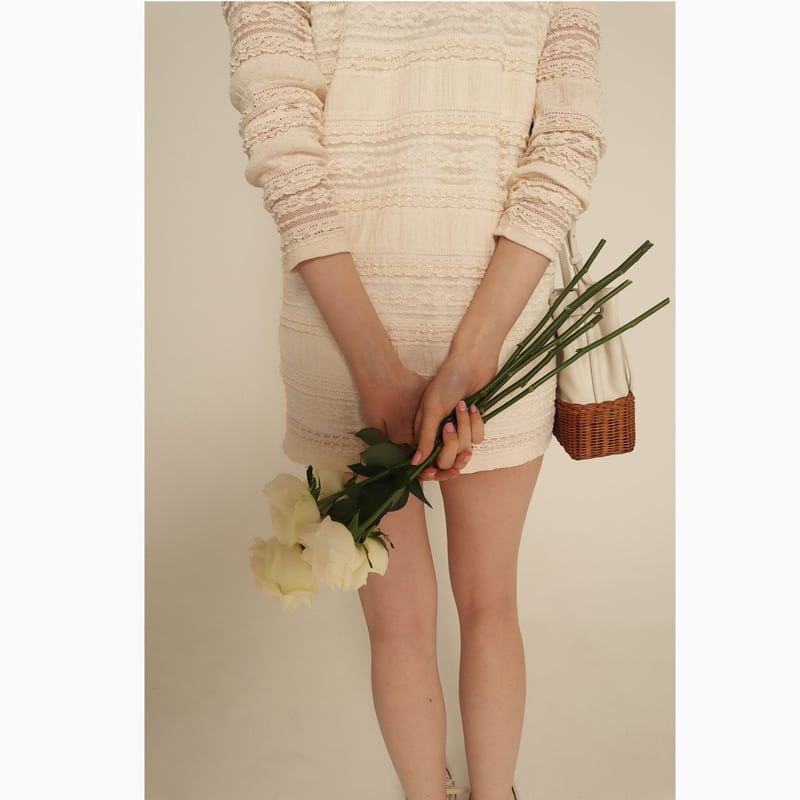 【epine】high neck lace onepiece