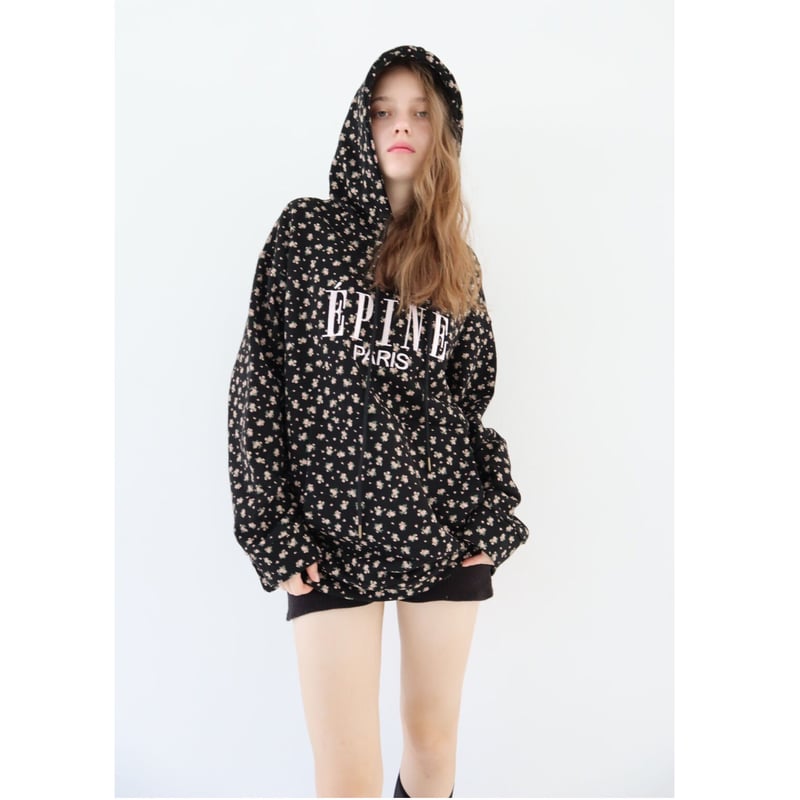 ÉPINE PARIS hoodie flower black | épine