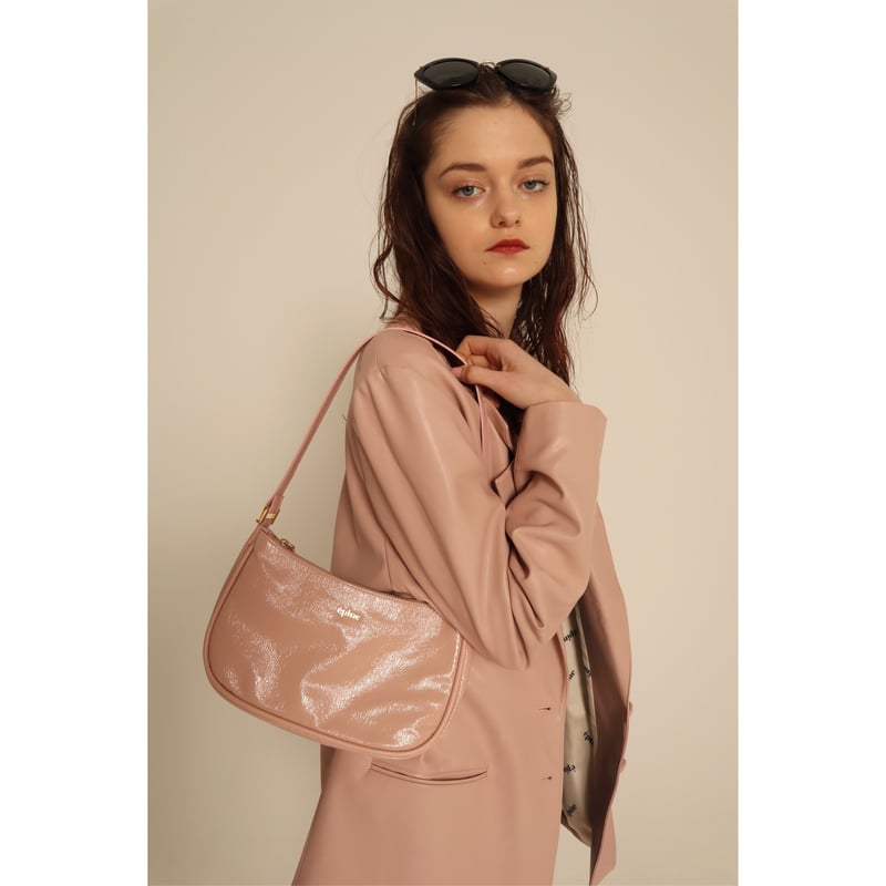 épine gold logo half moon bag pink | épine 