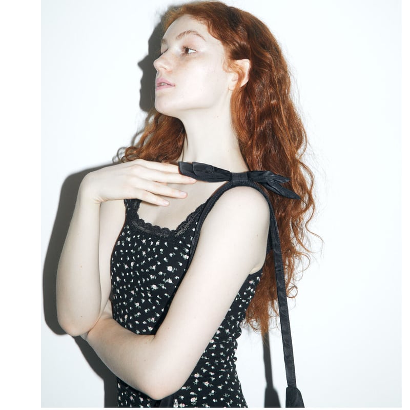 épine label lace flower rib onepiece black | épine épine label lace flower rib onepiece black | épine