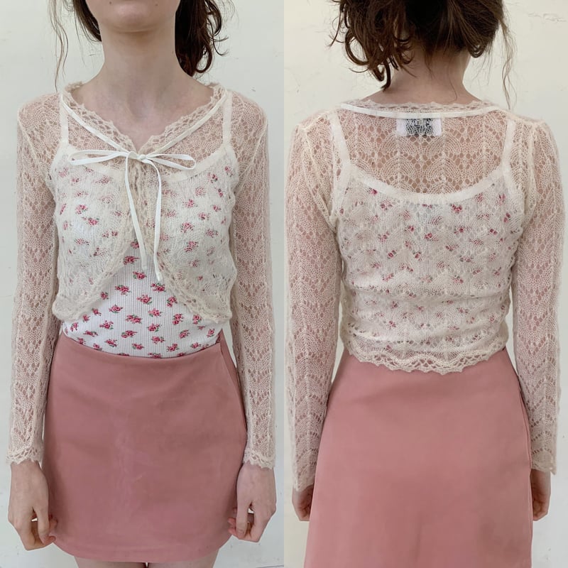 【値下げ】epine mohair gauge ribbon cardigan mohair low gauge ribbon cardigan ivory | épine