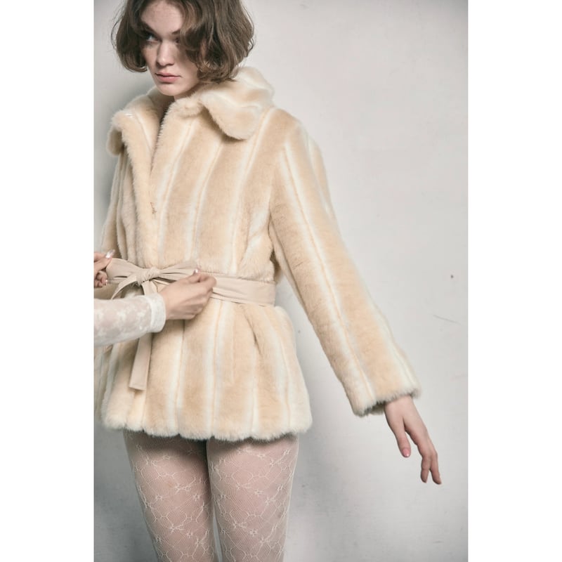 parisienne ribbon 2way fur coat | épine