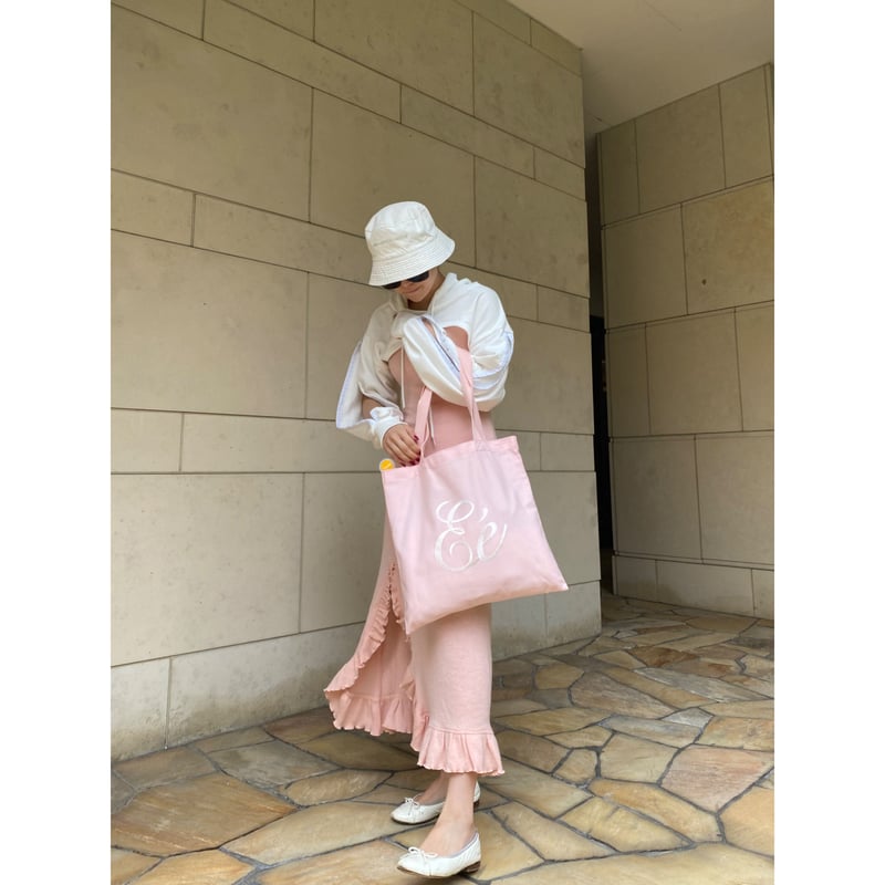 epine Eé embroidery tote bag pink - トートバッグ