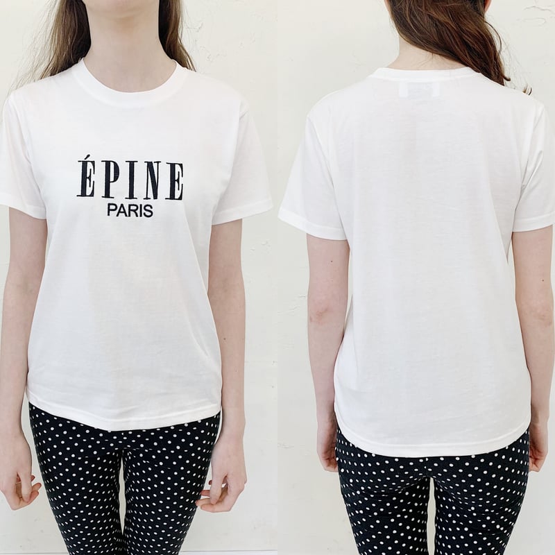 ÉPINE PARIS embroidery tee white×black | épine