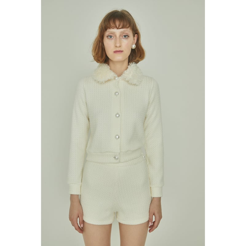 poodle fur Pearl knit cardigan（2color） | épine