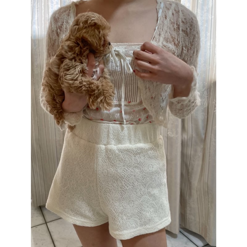 knit lace short pants | épine
