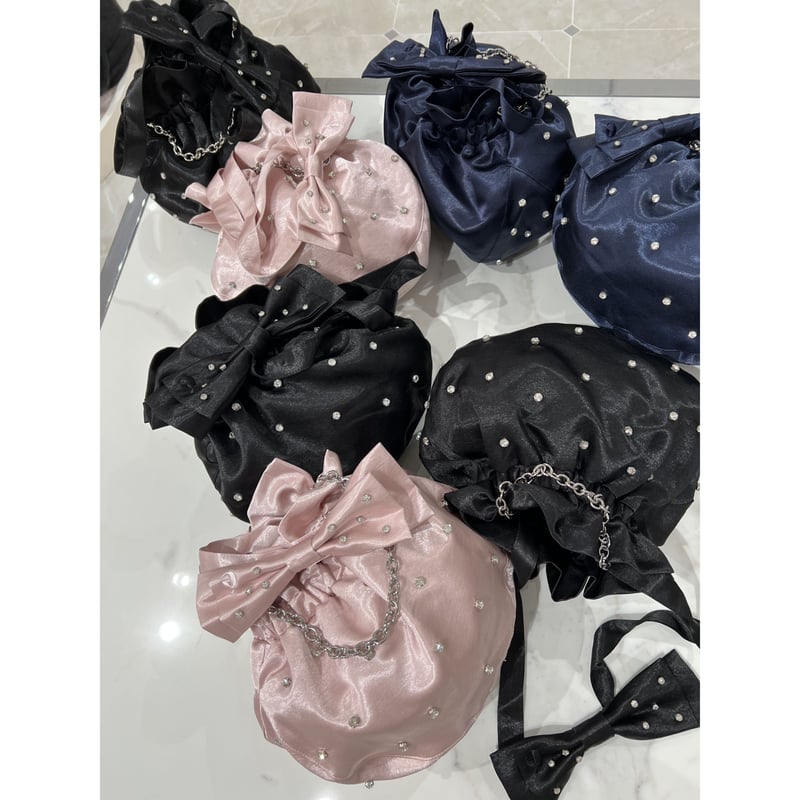é ribbon 2way bijou satin gather bag(3color) | é ribbon 2way bijou satin gather bag(3color) |