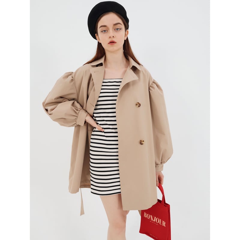 arm volume mini trench coat beige | épine arm volume mini trench coat beige | épine