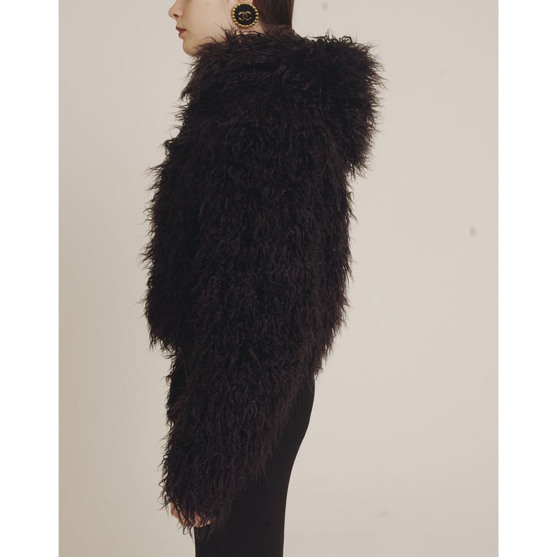 hood 2way volume fur coat black | épine - ジャケット・アウター 