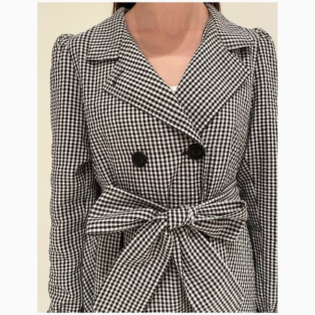 parisienne trench coat gingham check