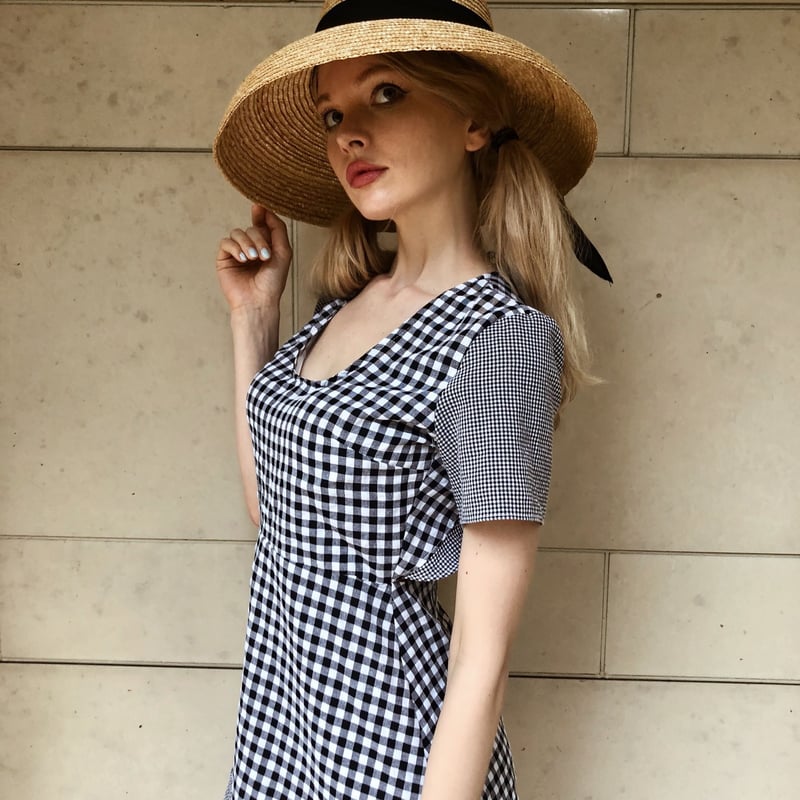 epine Scheme Check Midi Dress