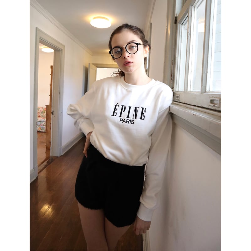 ÉPINE PARIS embroidery sweat white×black | épine