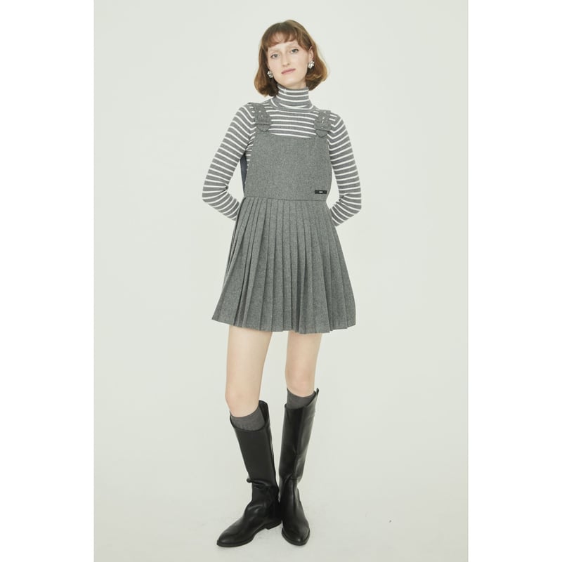 épine label pleats onepiece wool gray | épine