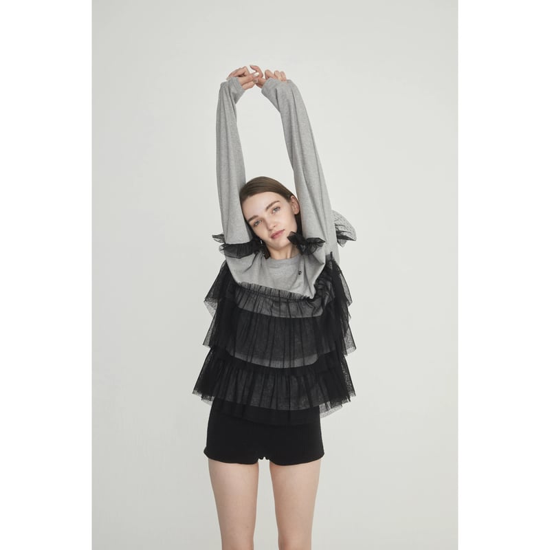 é tulle frill long tee （3color） | épine