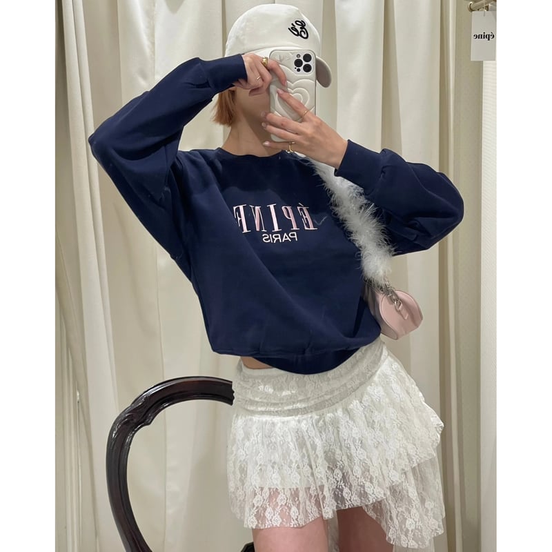 ÉPINE PARIS ネイビートレーナー エピヌ epine ネイビー×ピンク BIGトレーナー ÉPINE PARIS