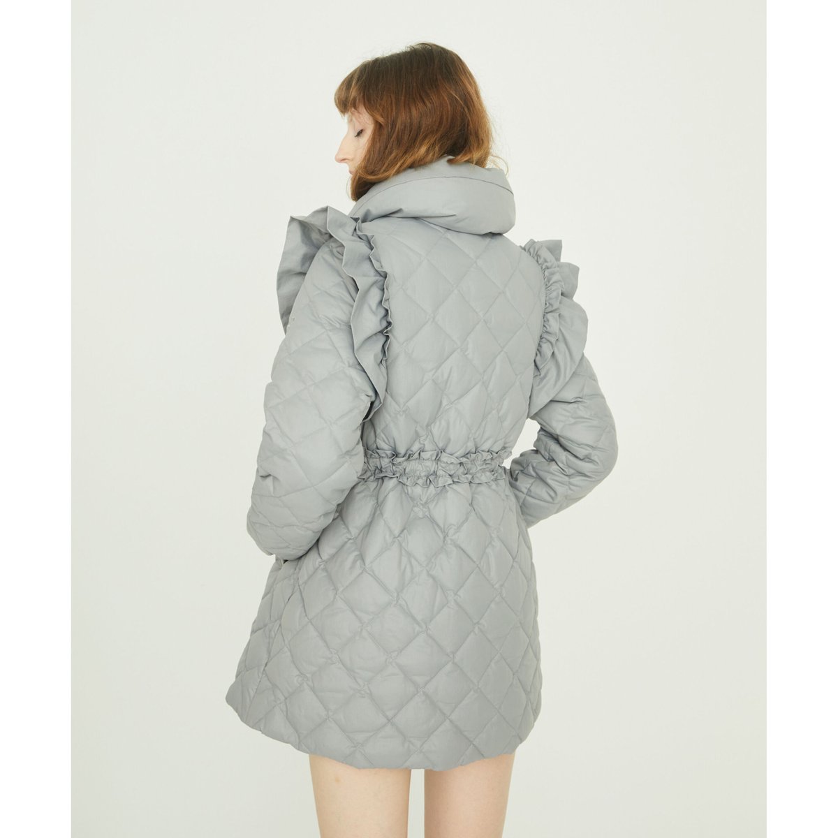 é zipper quilting long down coat gray | épine é zipper quilting long down coat gray | épine
