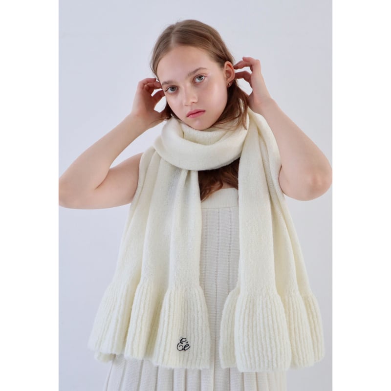 epine épine frill knit mufflerマフラー/ショール