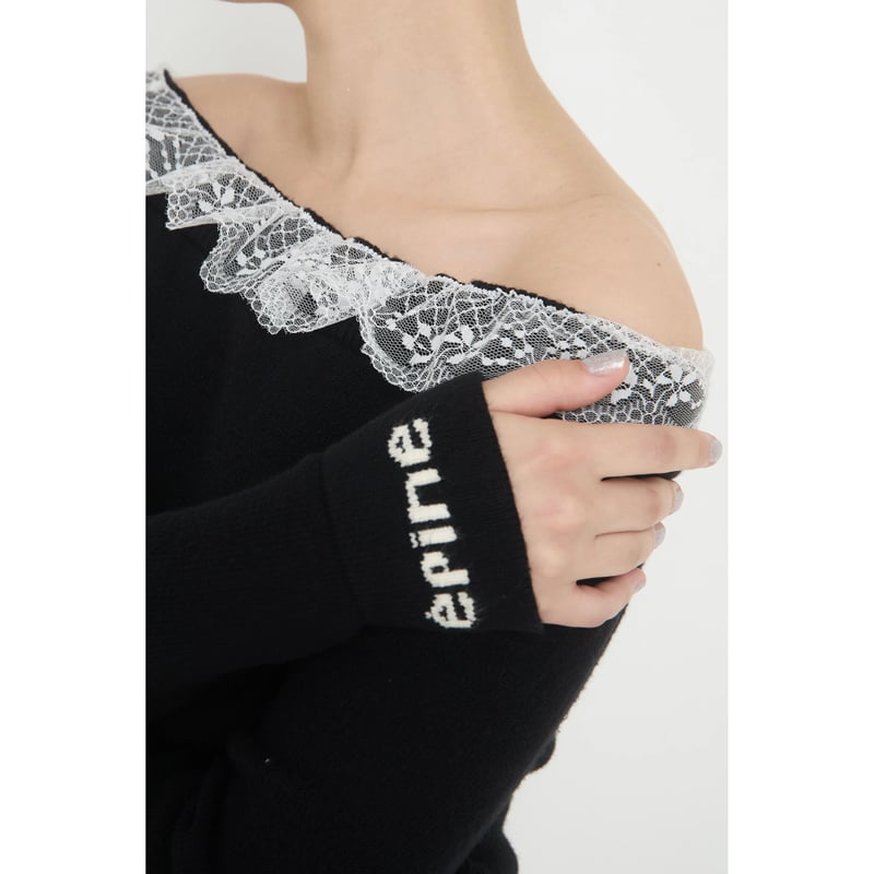 épine lace knit & pleats skirt set up épine lace knit & pleats skirt set up