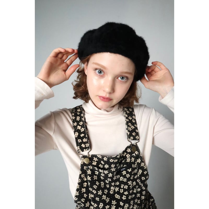 flower corduroy mini salopette