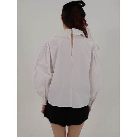 classical high neck lace blouse
