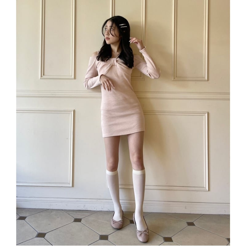 ribbon lady onepiece baby pink | épine