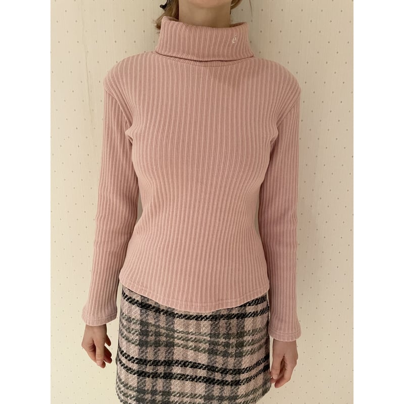 epine ❤︎ rib knit high neck pink