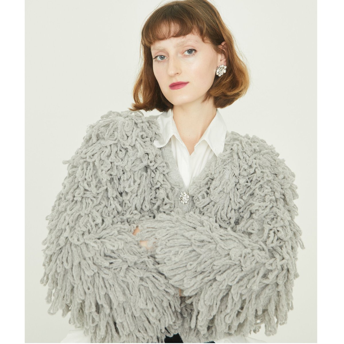 sheep bijou volume cardigan gray | épine sheep bijou volume cardigan gray | épine