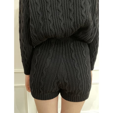 cable knit bloomers black
