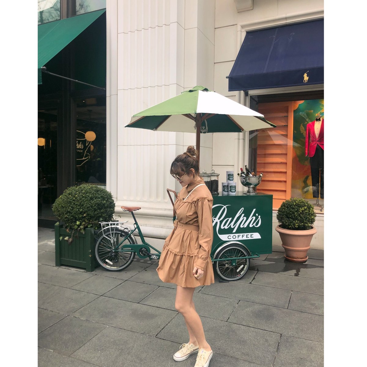 frill 2way tiered one-piece camel | épine